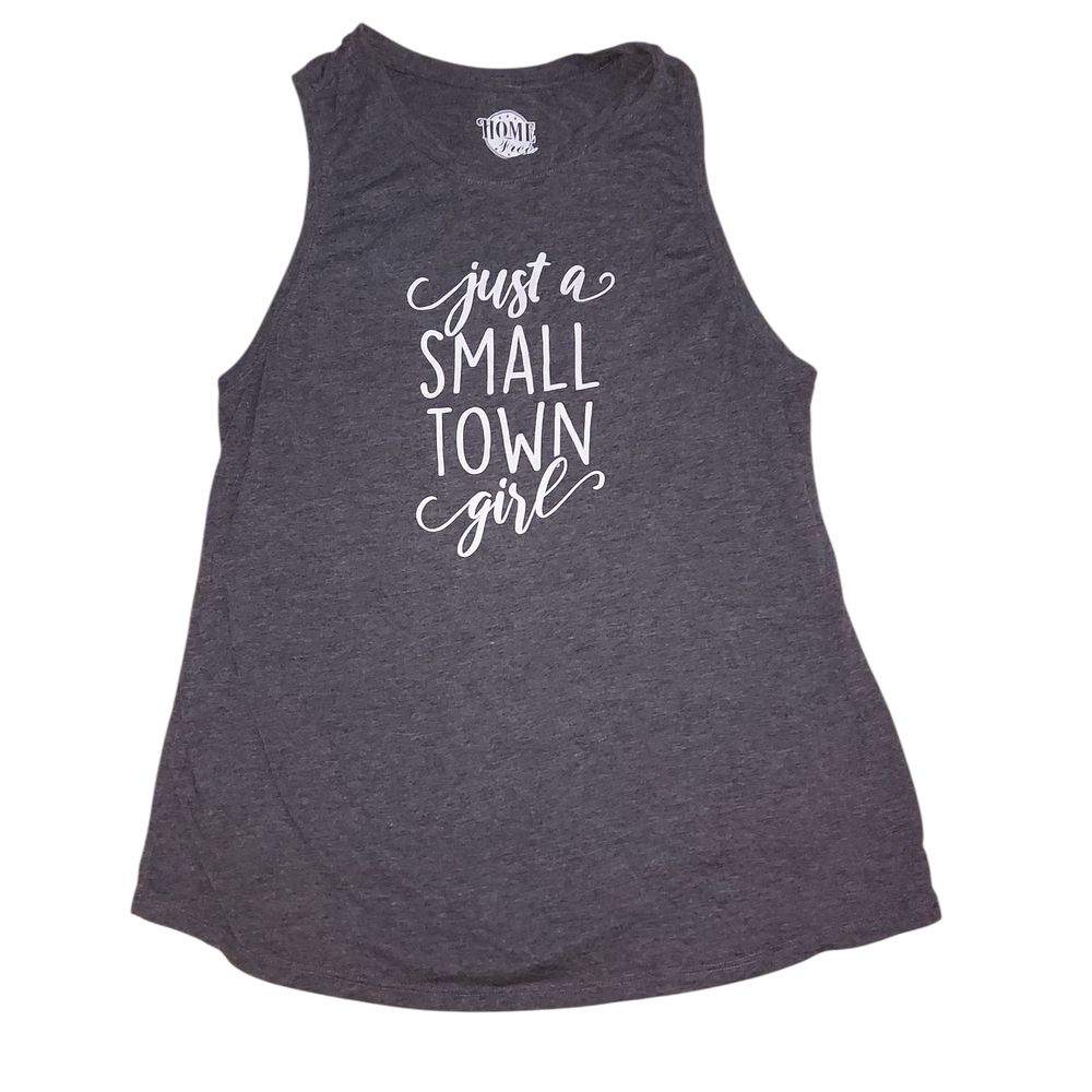 Gray Sleeveless Graphic Tank Top